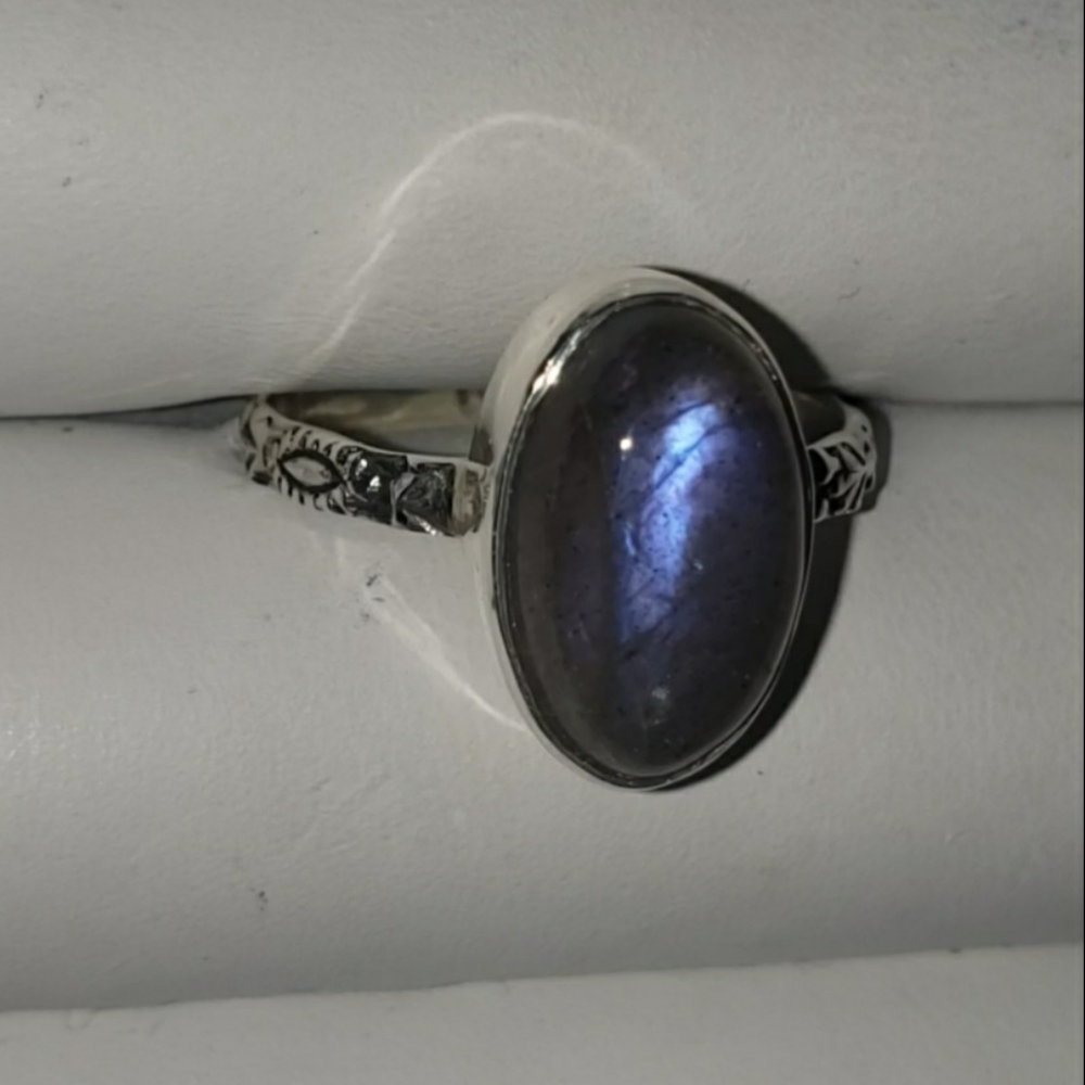 Purple Labradorite Ring. Solid 925 Silver(Not Pla… - image 4